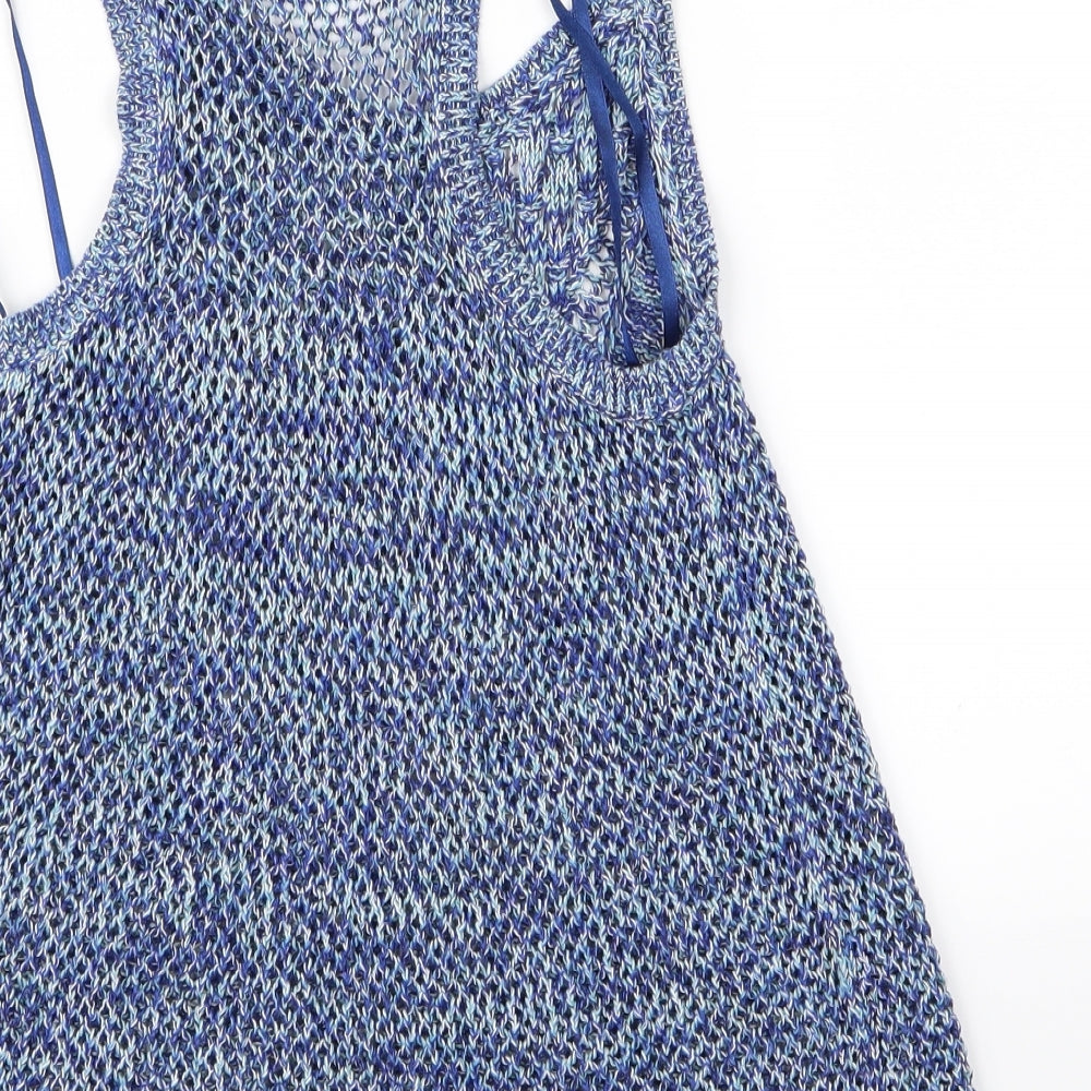 Papaya Womens Blue Rayon A-Line Size 8
