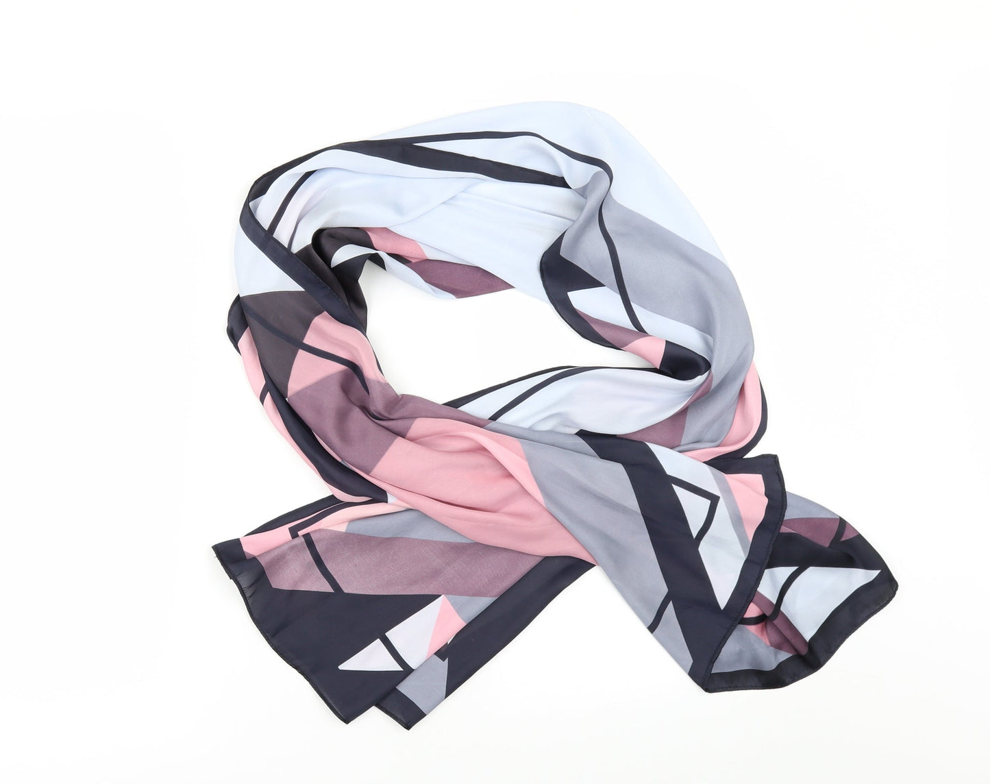 Preworn Womens Grey Geometric Scarf