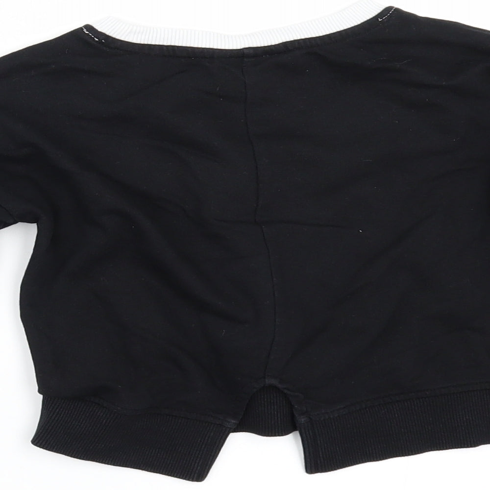 Matalan Girls Black Pullover Sweatshirt Size 5 Years - BACK SPLIT