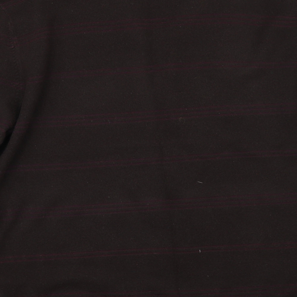Marks & Spencer Mens Brown Striped Pullover Jumper Size L