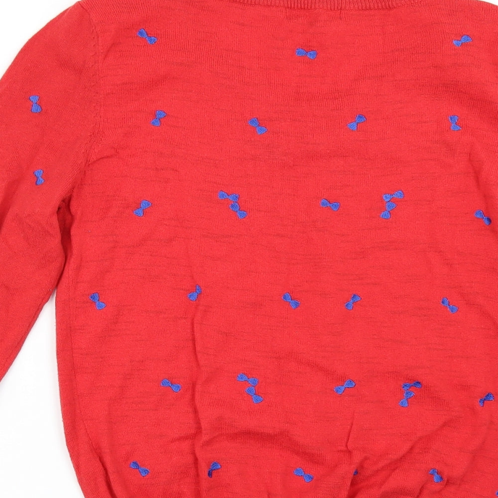E-vie Womens Red Geometric Jumper Size 16