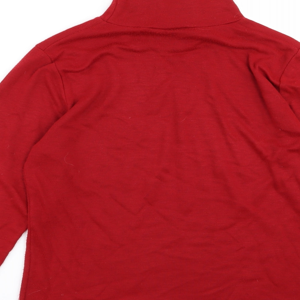 afibel Womens Red Basic T-Shirt Size 14