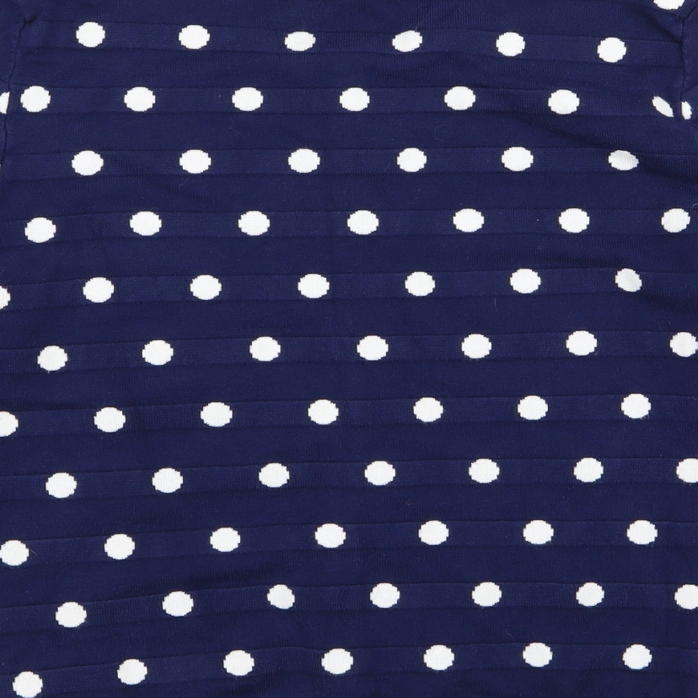 sasa Womens Blue Polka Dot Cardigan Jumper Size L