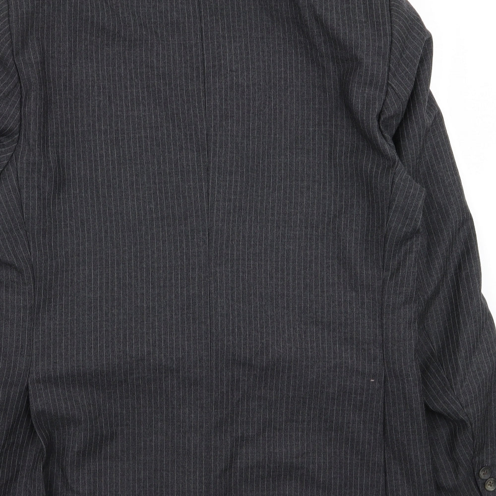 joe hind Mens Grey Striped Jacket Blazer Size 36