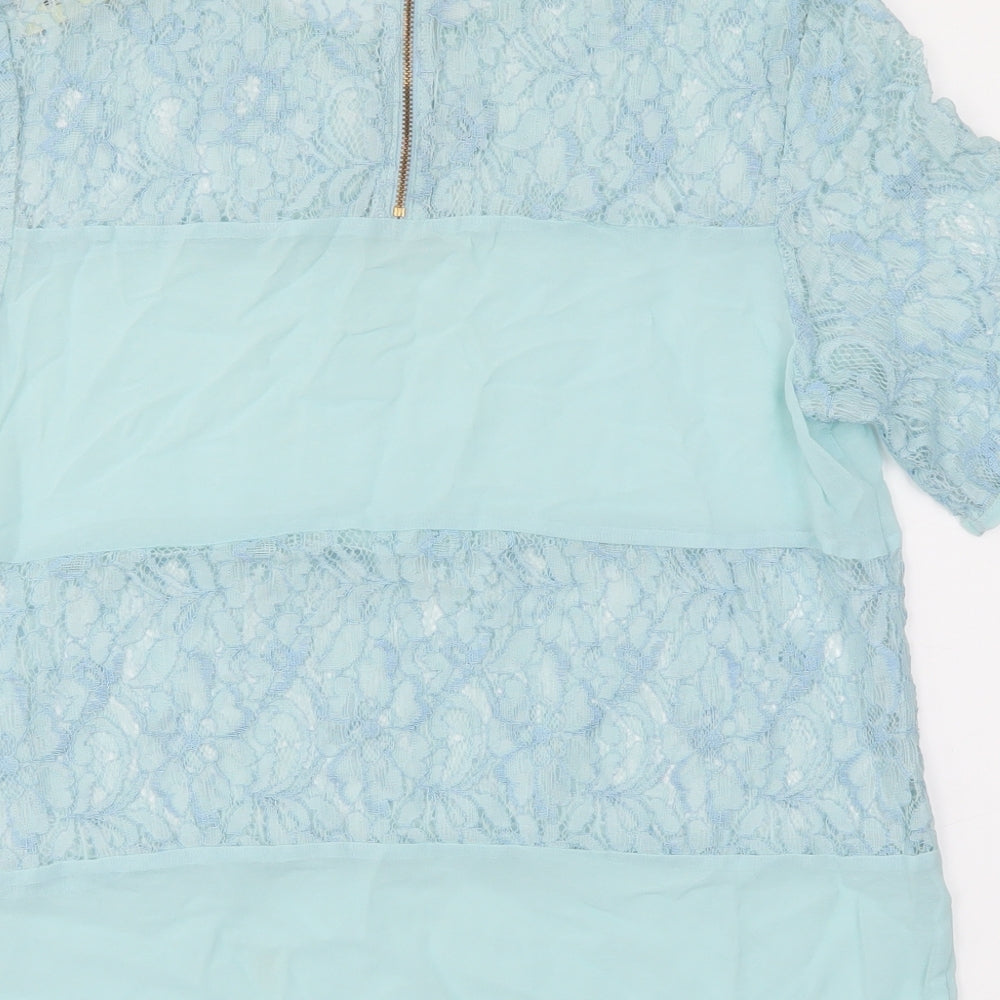 Miss Selfridge Womens Blue Basic T-Shirt Size 12