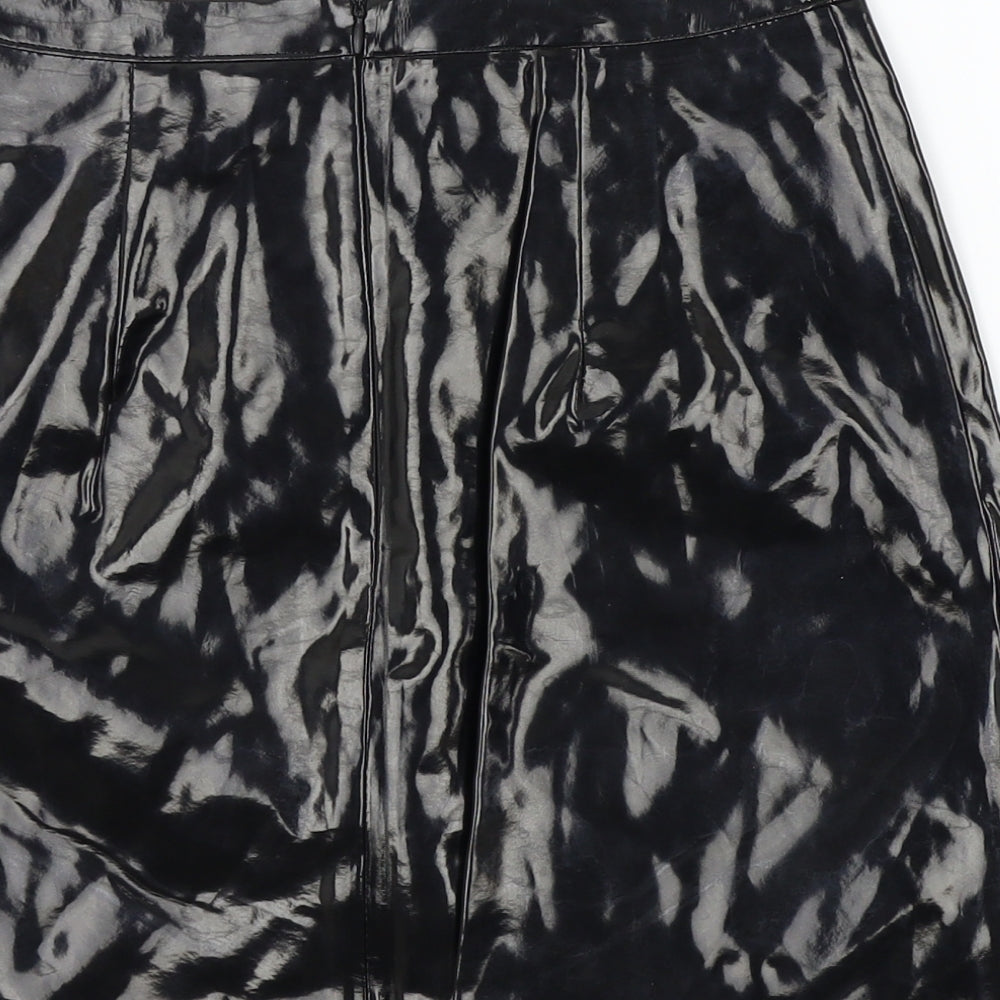 MAD BUT MAGIC Womens Black A-Line Skirt Size S - Frill Detail