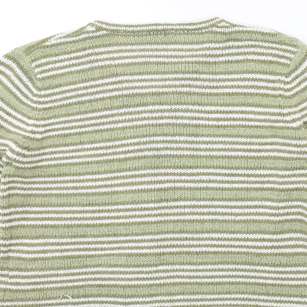 Ann marie Womens Green Striped Cardigan Jumper Size L