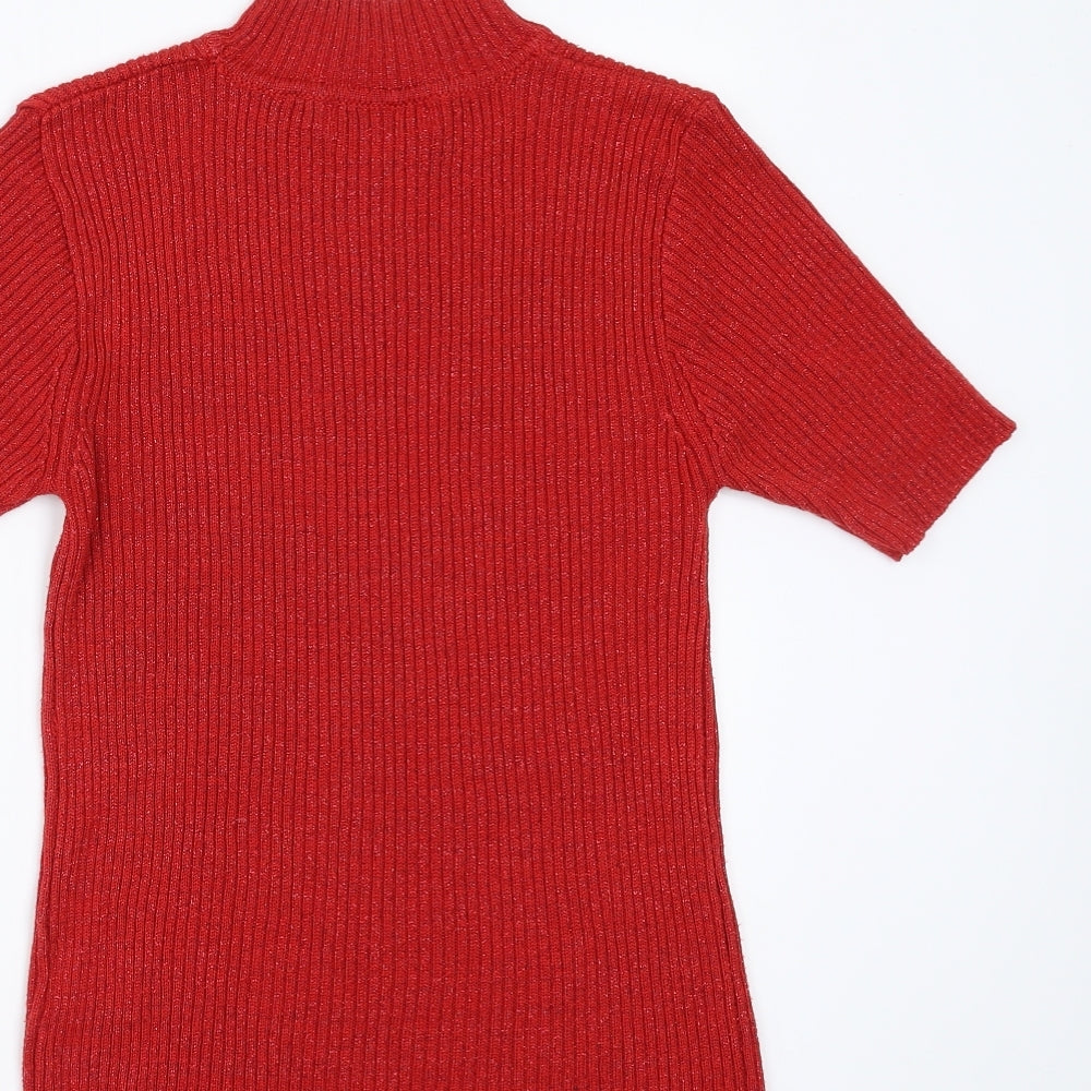 Bonmarché Womens Red Pullover Jumper Size S - glittery