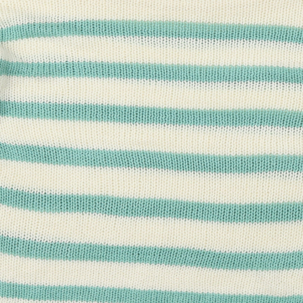 Select Womens Ivory Striped Pullover Jumper Size 14