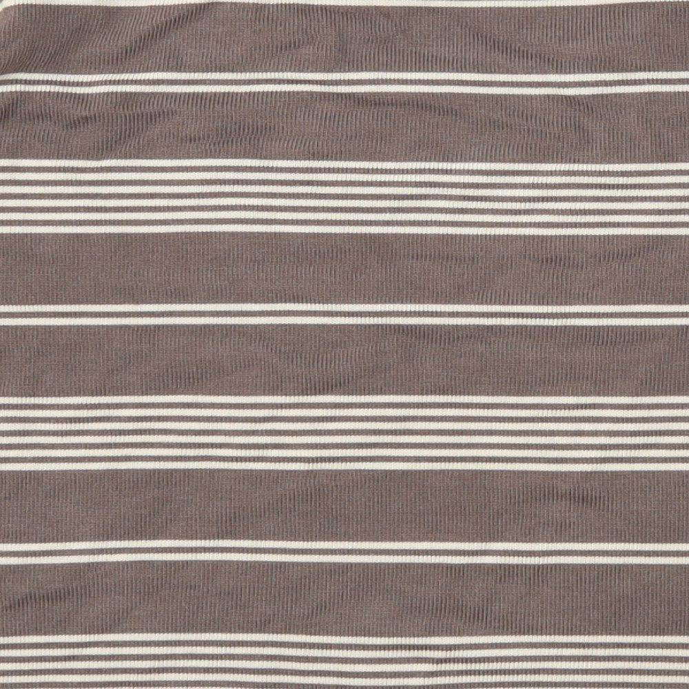 FABRIZIO GIANNI Womens Brown Striped Pullover Jumper Size M