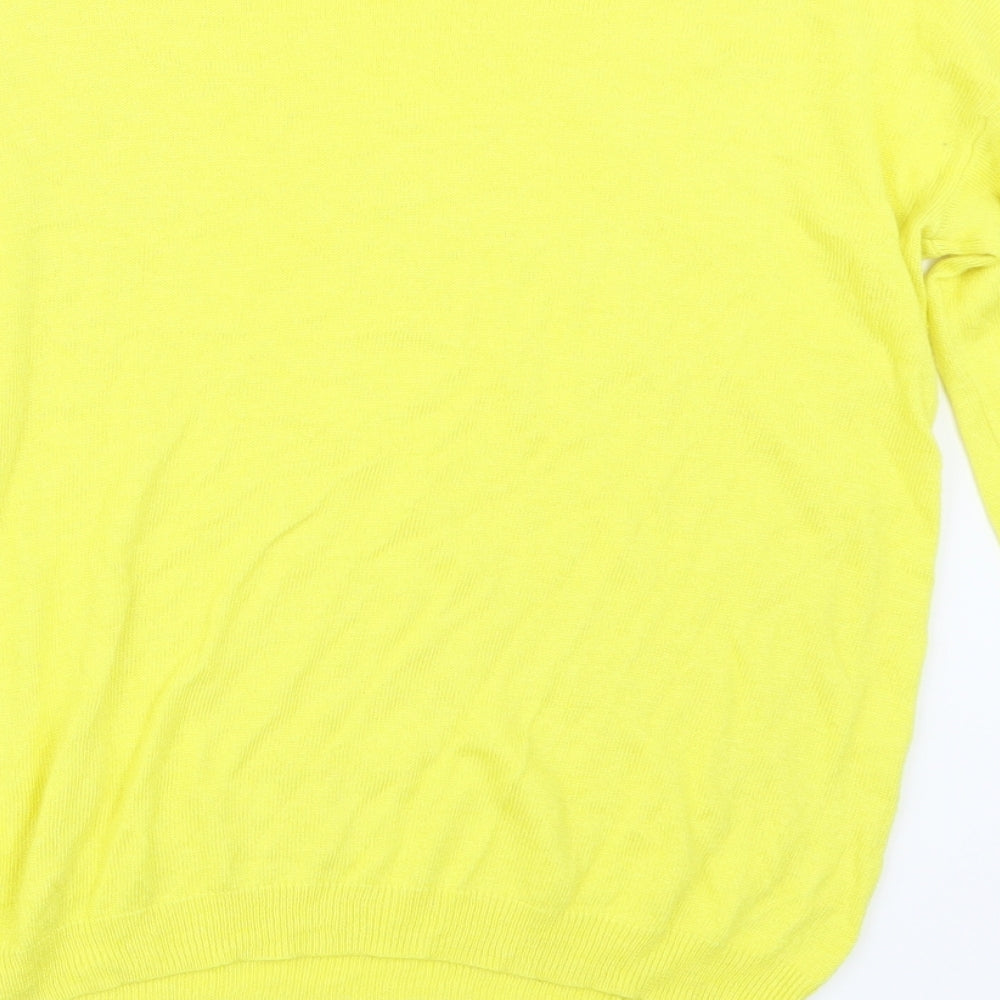 Papaya Womens Yellow Knit Pullover Jumper Size S
