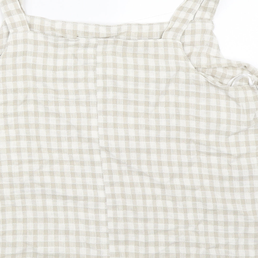 Papaya Womens Beige Check Basic Blouse Size 18