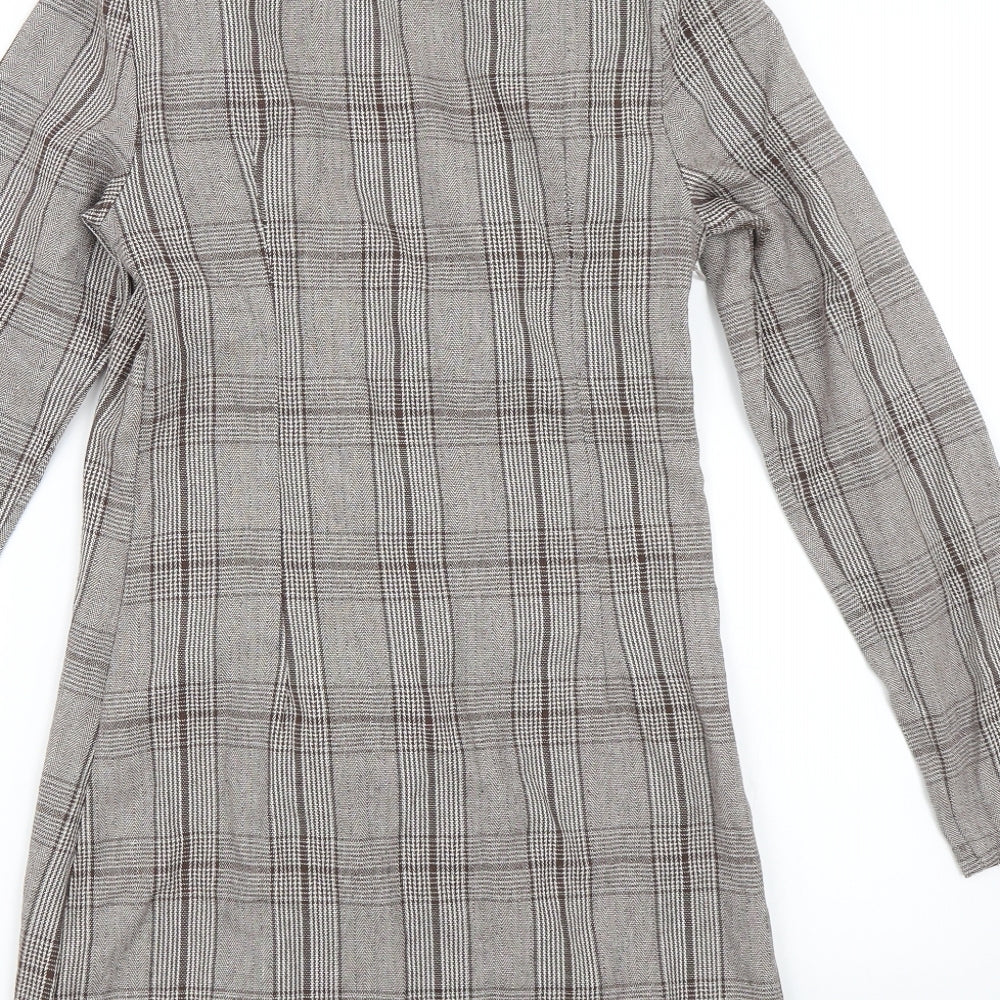 PRETTYLITTLETHING Womens Brown Jacket Dress Size 6