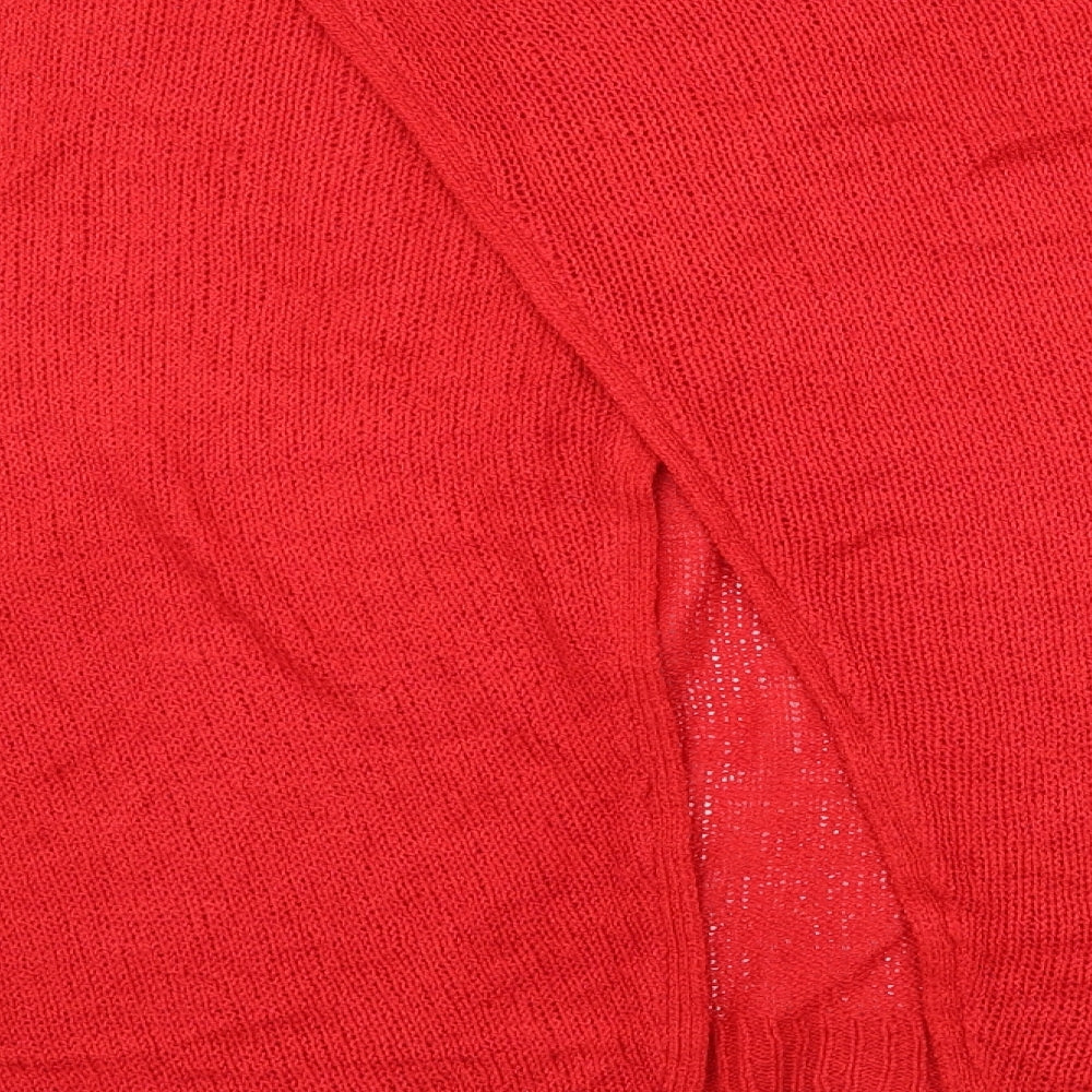 New Look Womens Red Knit Pullover Jumper Size S - Open Back