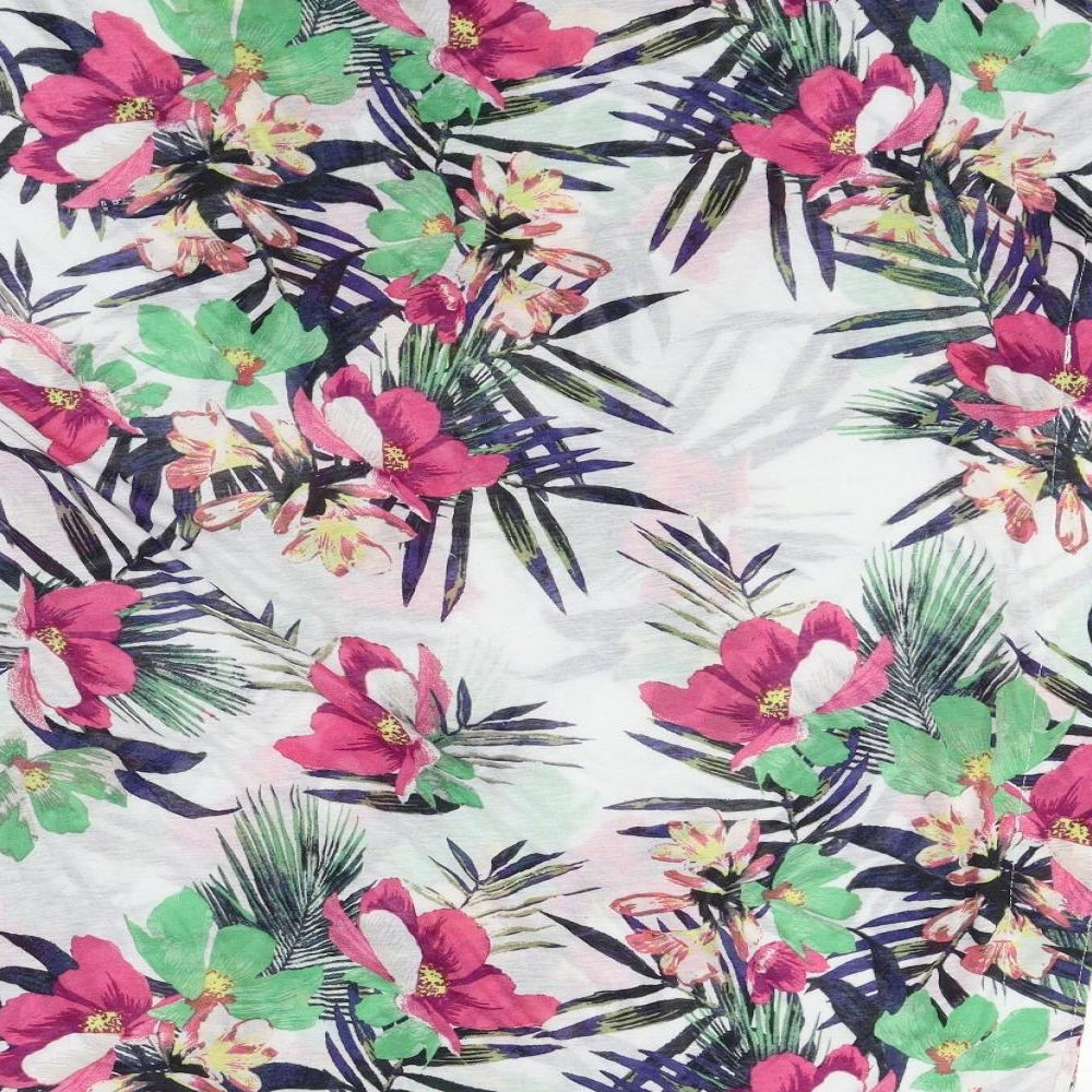 H&M Womens White Floral T-Shirt Dress Size M