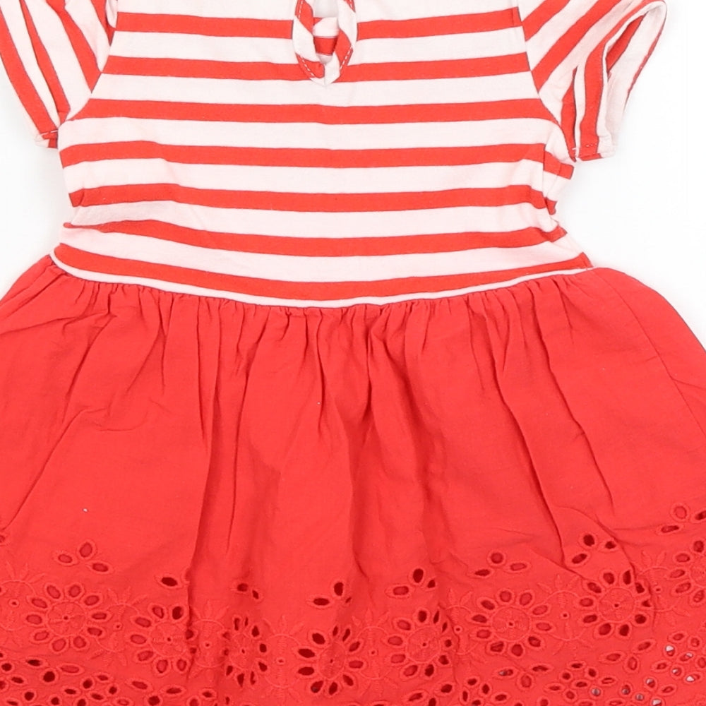 TU Baby Red Striped Fit & Flare Size 9-12 Months