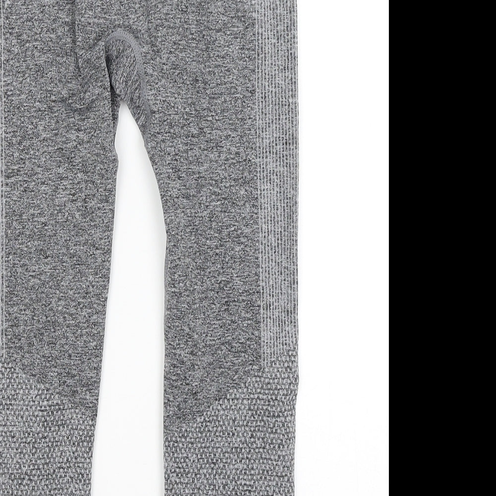 Workout Womens Grey Cropped Leggings Size 8