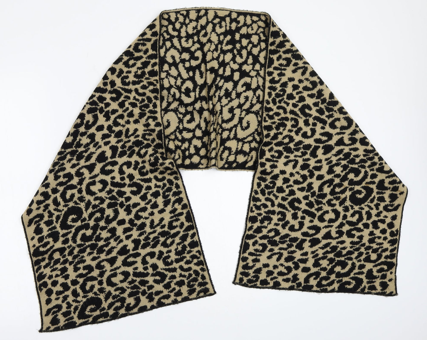 Preworn Womens Black Animal Print Scarf