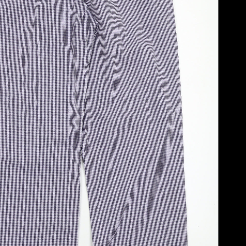 Dover seaways Mens Blue Check Trousers Size L L31 in - Chefswear