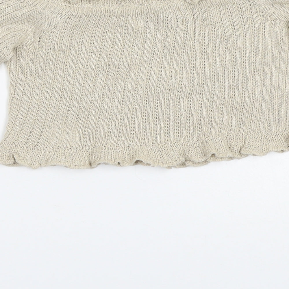 Prague Womens Beige Pullover Jumper Size S