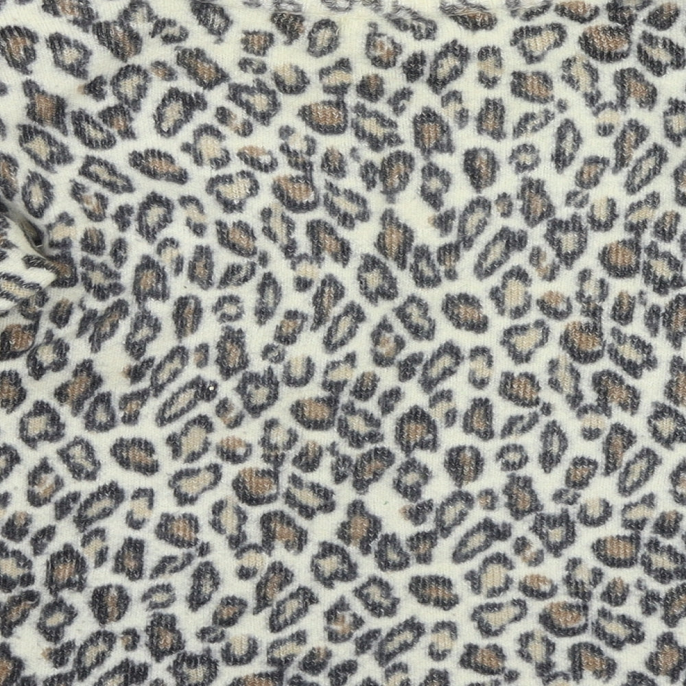 cote a cote Womens Ivory Animal Print Pullover Jumper One Size