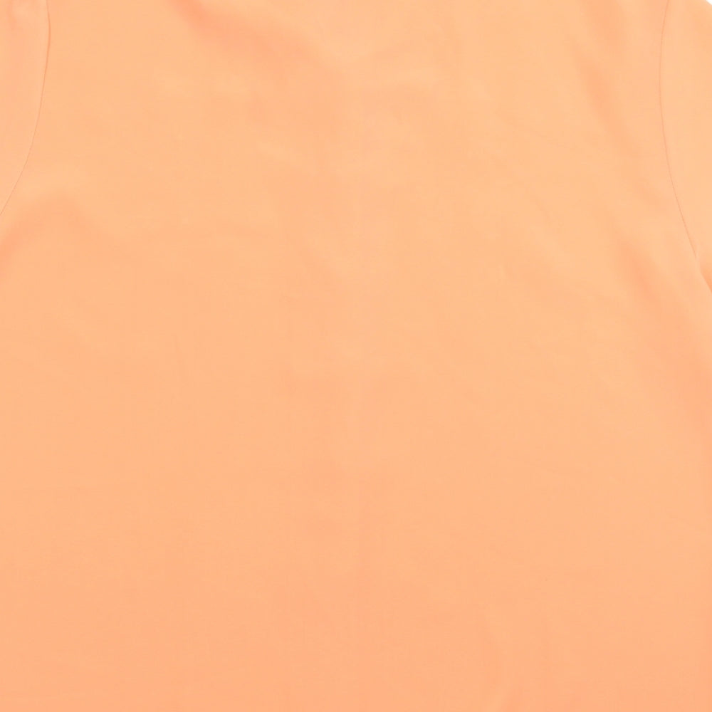 Preworn Womens Pink Satin Basic Button-Up Size 16