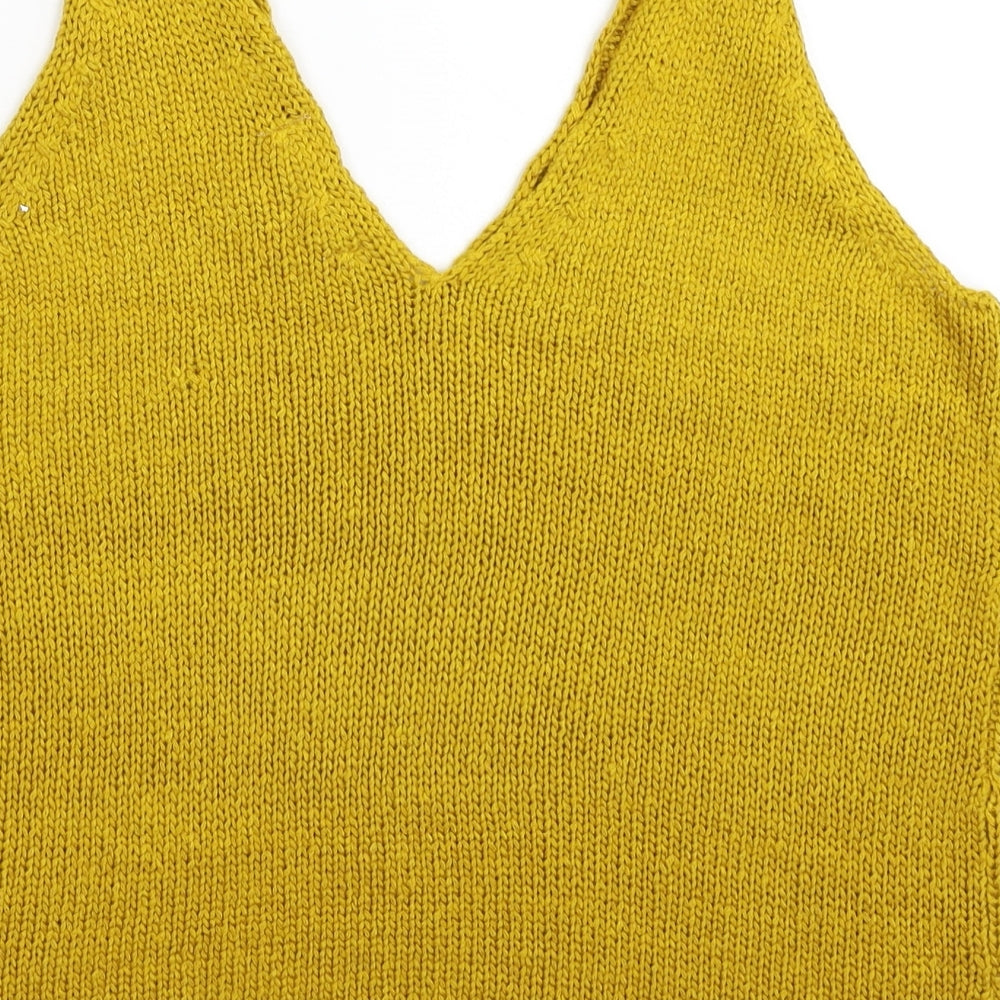 H&M Womens Yellow Knit Pullover Jumper Size S