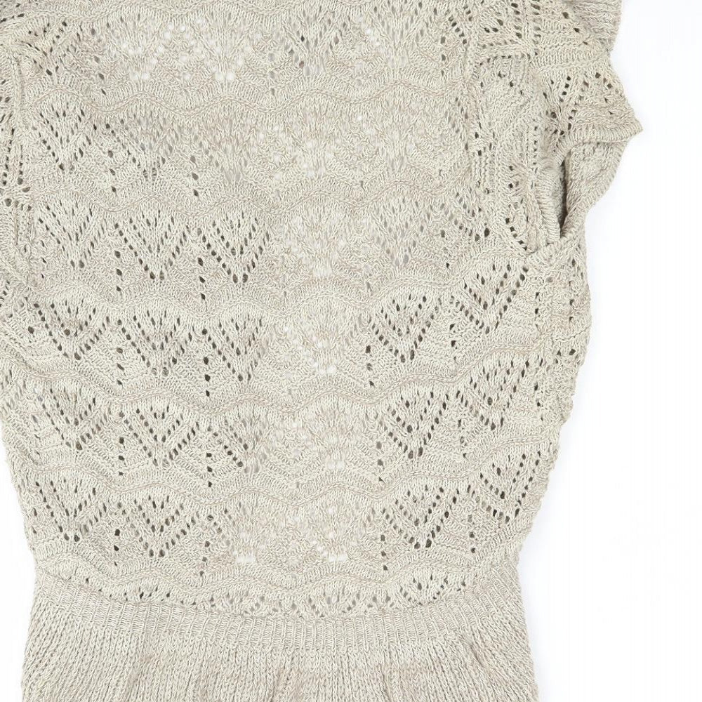 Soon Womens Beige Wrap Jumper Size 14