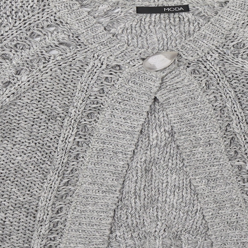 Moda Womens Grey Knit Cardigan Jumper Size 10