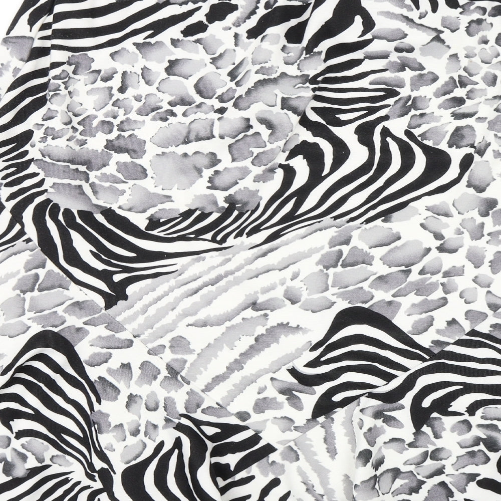 Saloos Womens White Animal Print Swing Skirt Size 30 in