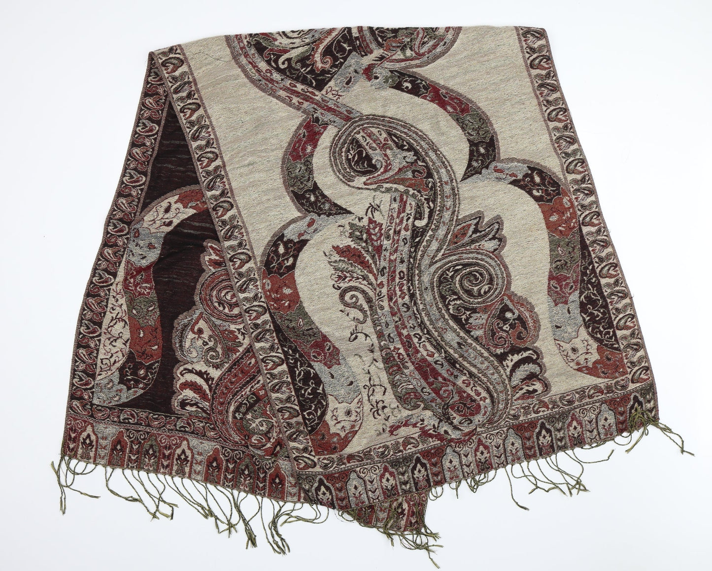 Preworn Unisex Brown Batik Shawl/Wrap