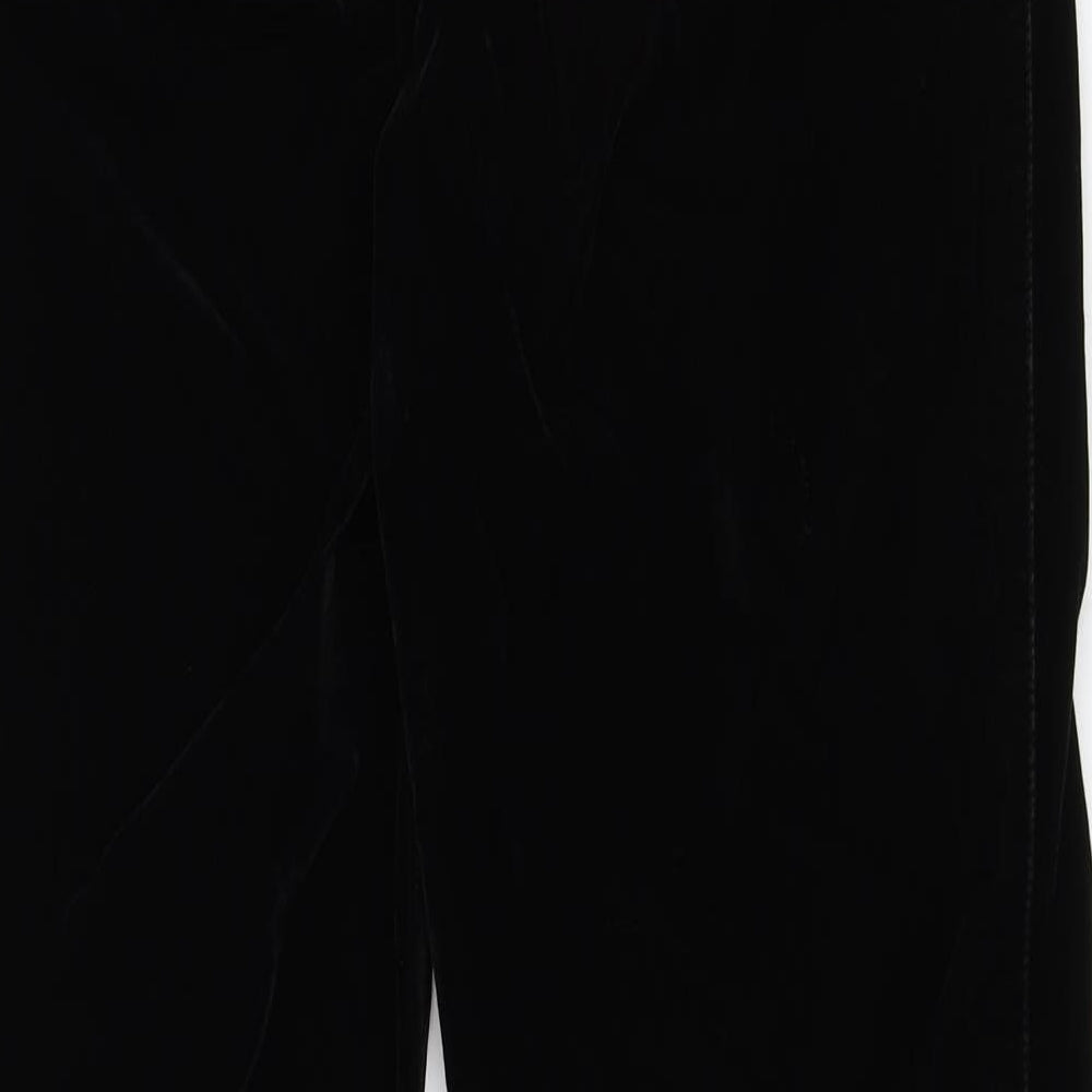 Bianca Womens Black Velour Trousers Size 10 L28 in