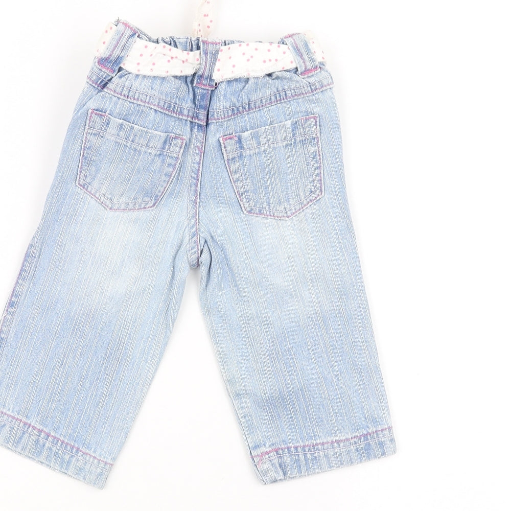 Early Days Baby Blue Rain Trousers Jeans Size 6-9 Months - Belted