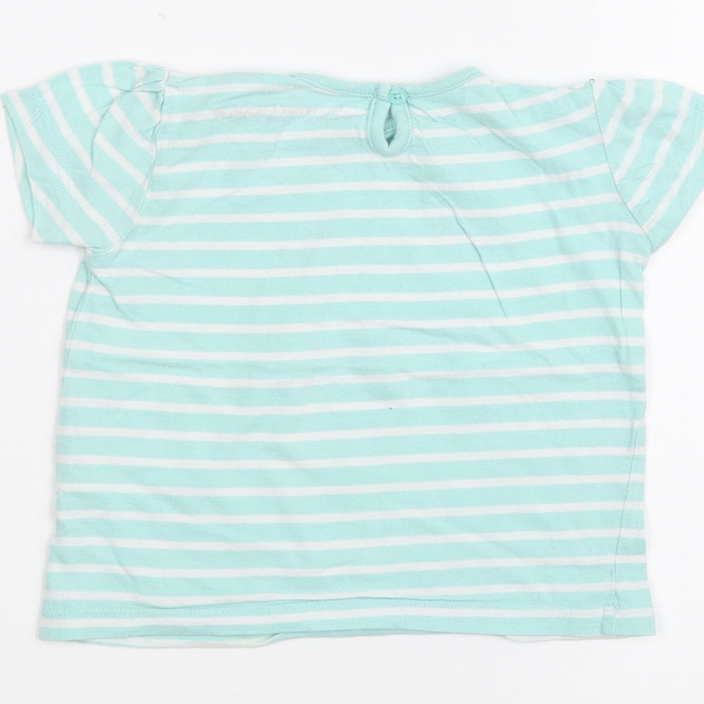 Young Dimension Baby Blue Striped Basic T-Shirt Size 12-18 Months