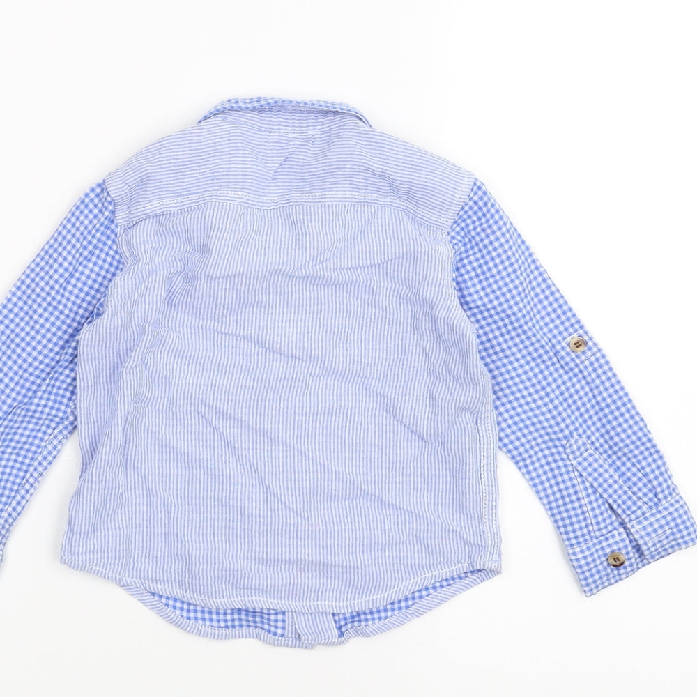 Mini Club Baby Blue Striped Basic Button-Up Size 18-24 Months