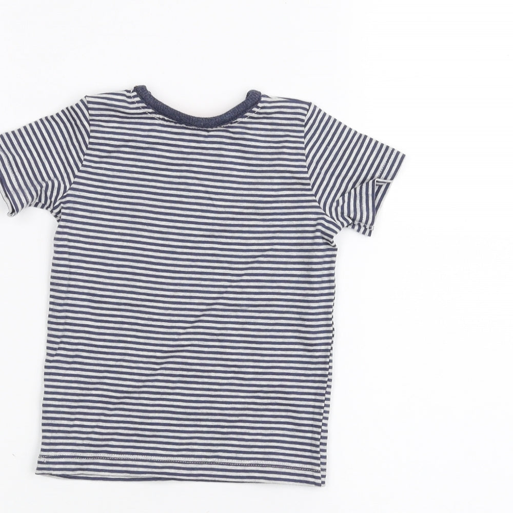 George Baby Grey Striped Basic T-Shirt Size 6-9 Months