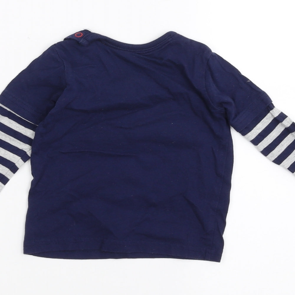 George Baby Blue Striped Basic T-Shirt Size 6-9 Months