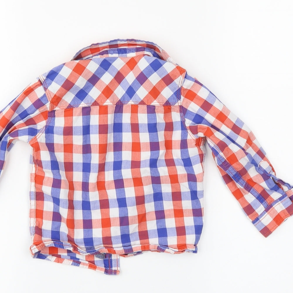Mothercare Boys Red Plaid Basic Button-Up Size 12-18 Months