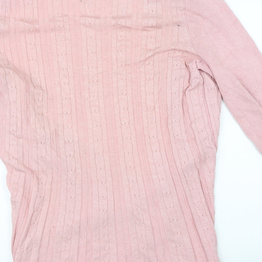Bonmarché Womens Pink Cardigan Jumper Size M