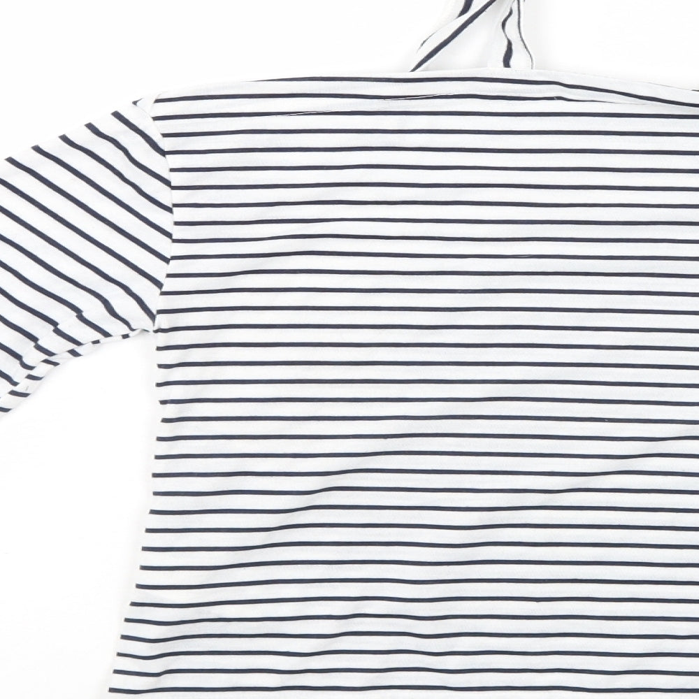Atmosphere Womens White Striped Basic Blouse Size 4