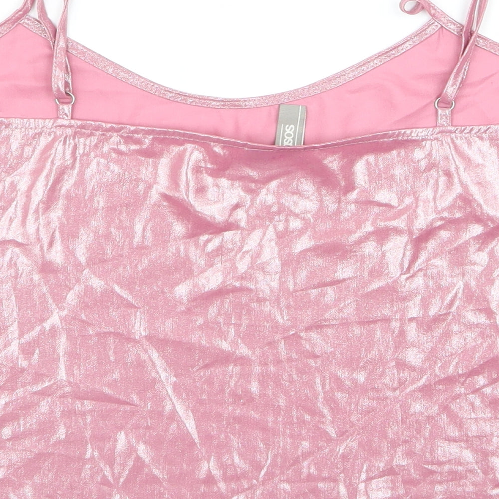 ASOS Womens Pink Cropped Blouse Size S