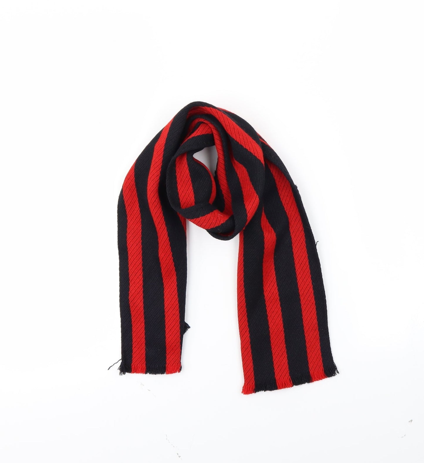 Preworn Boys Red Striped Scarf One Size