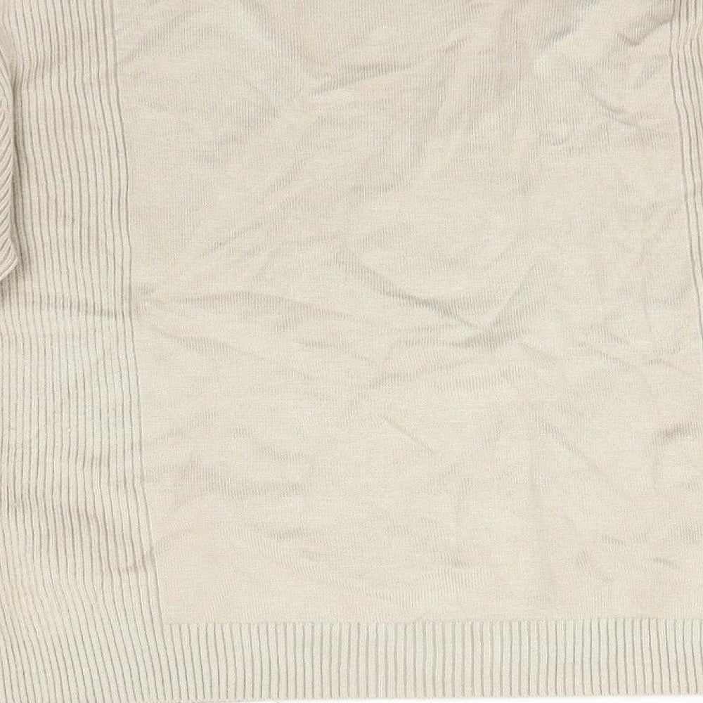 Mixin Womens Beige Taffeta Pullover Jumper Size L