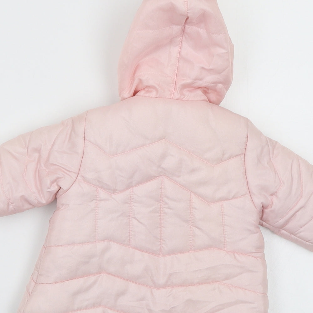 Mini Mode Baby Pink Down Bomber Jacket Jacket Size 0-3 Months