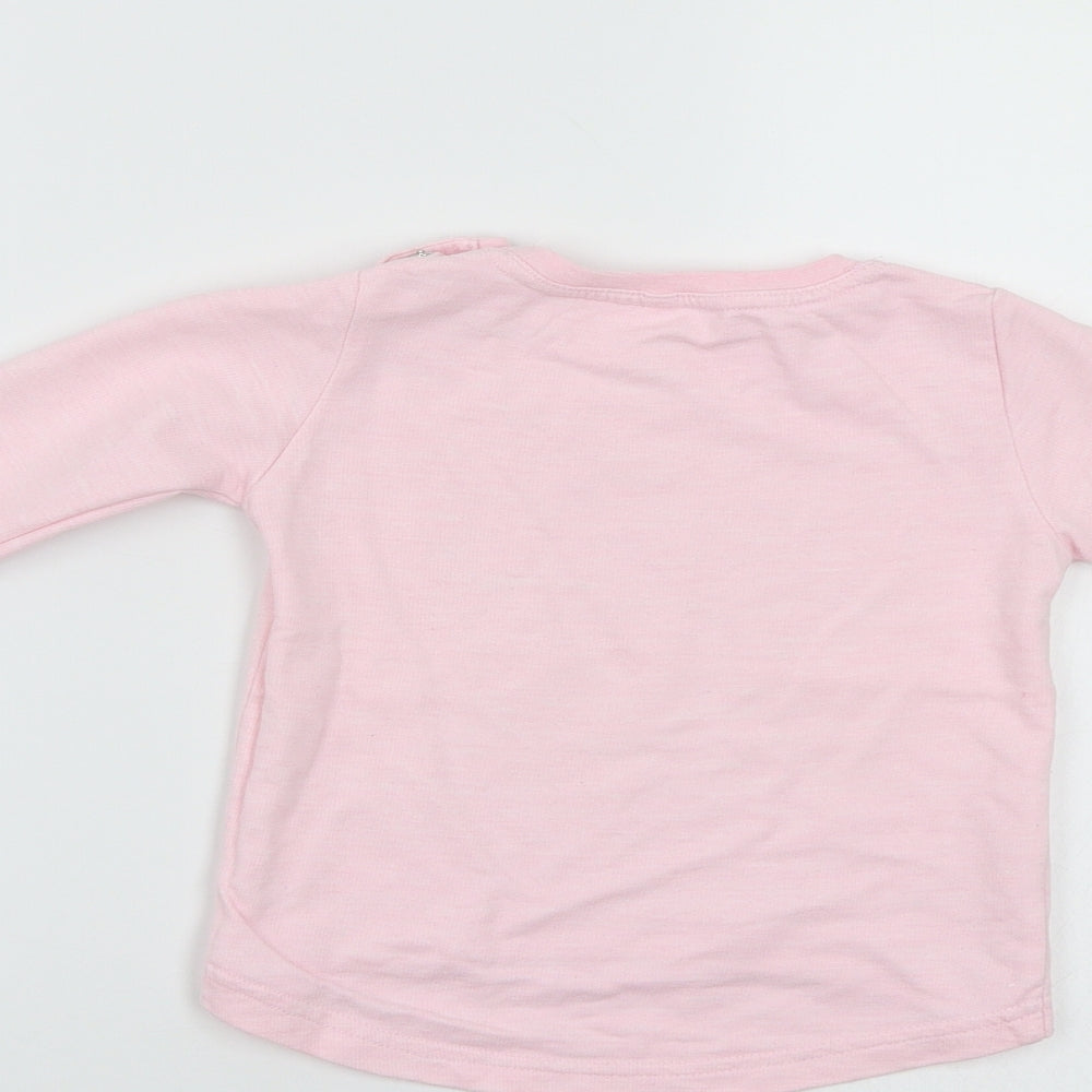 Preworn Baby Pink Pullover Casual Size 12-18 Months - Happy
