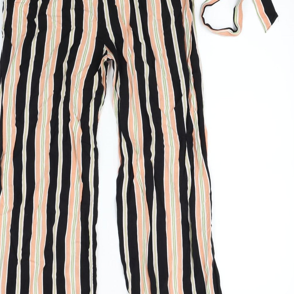Dorothy Perkins Womens Orange Striped Chino Trousers Size 10 L24 in