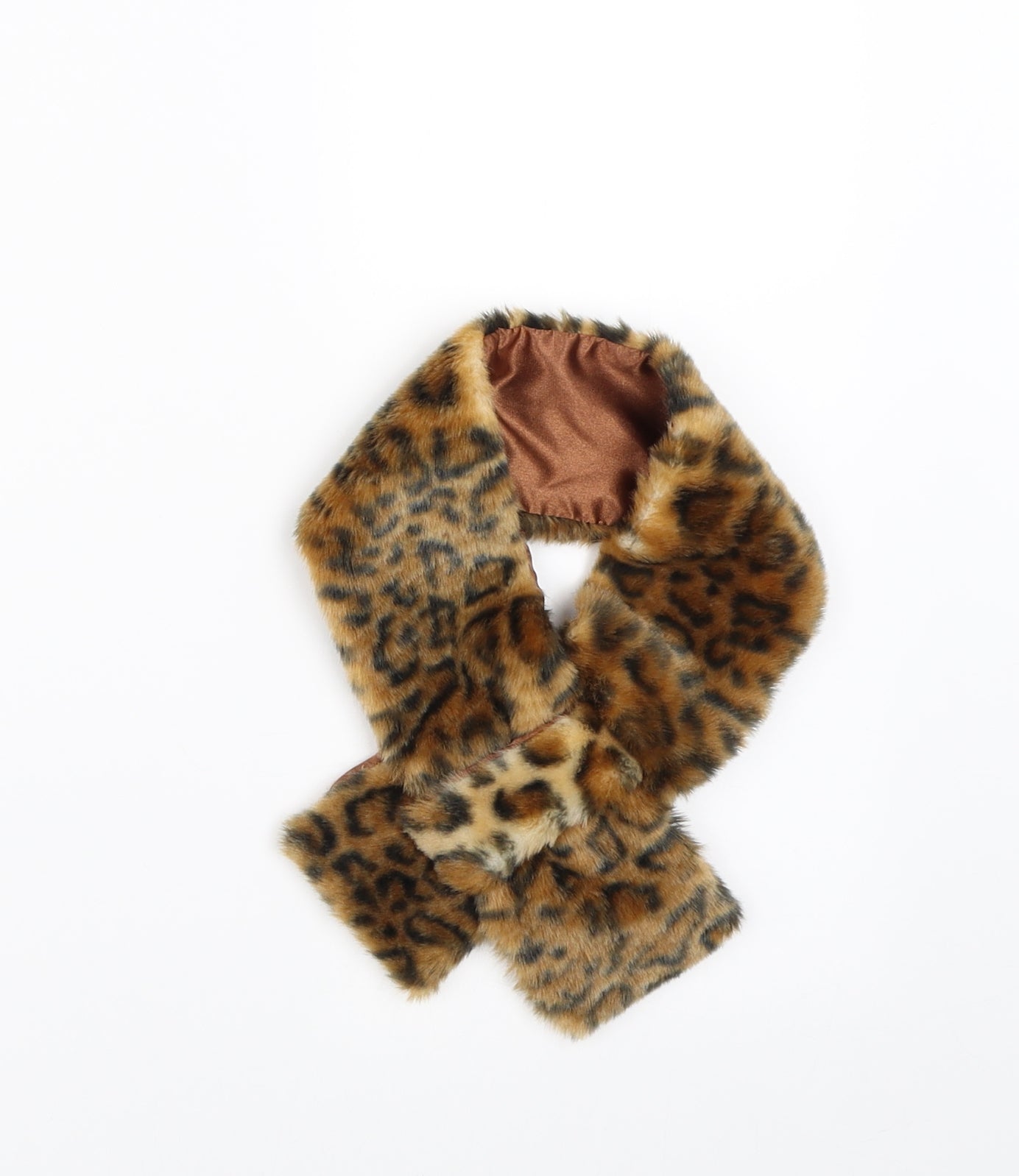 Preworn Womens Brown Animal Print Scarf