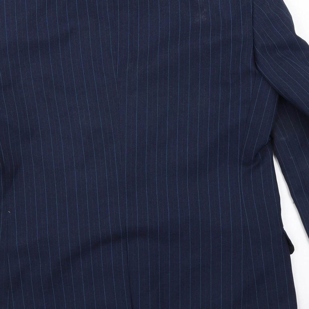 Lincroft Mens Blue Striped Jacket Suit Jacket Size 40
