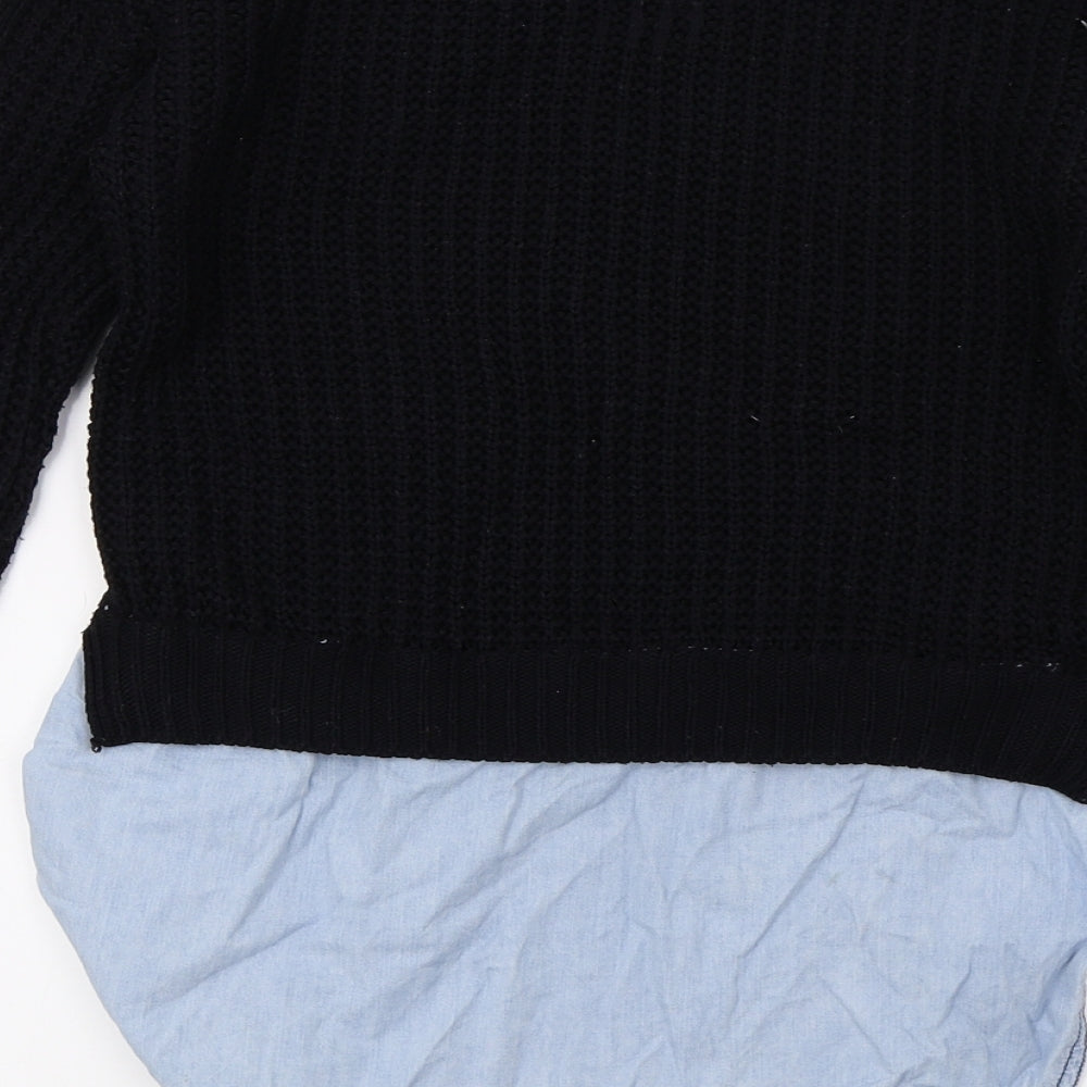 Select Womens Blue Knit Pullover Jumper Size 6 - Layered