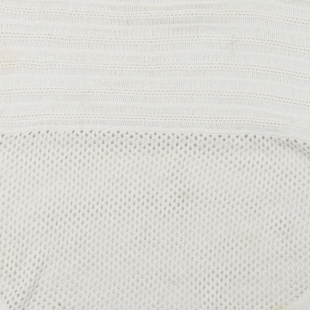 Amichi Womens White Knit Pullover Jumper One Size